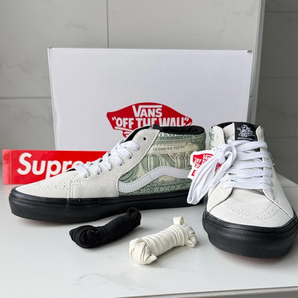Supreme Vans Skate Grosso Mid “Dollar Bill” 💵 - Picture 1 of 12
